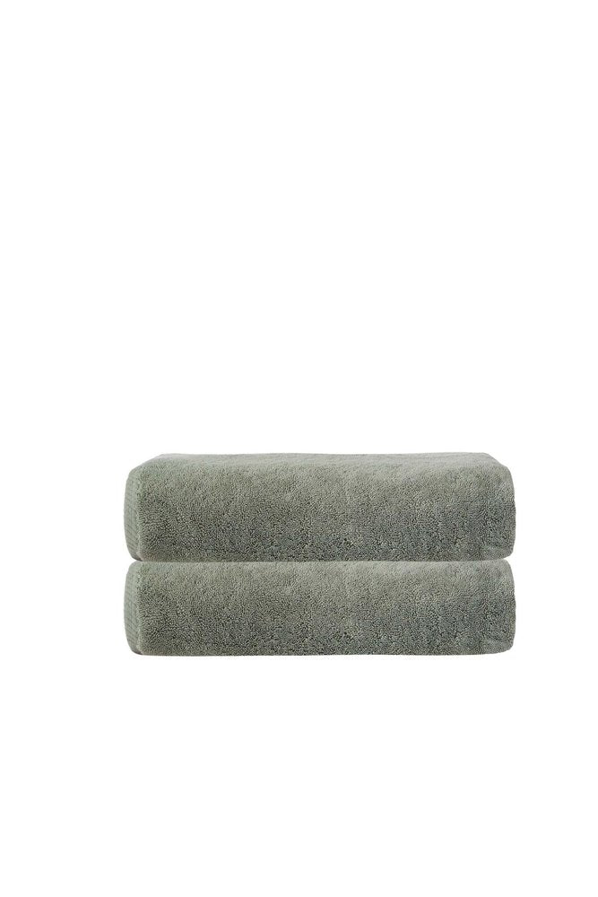 Set of Two White Turkish Cotton 27" X 54" Bath Towels