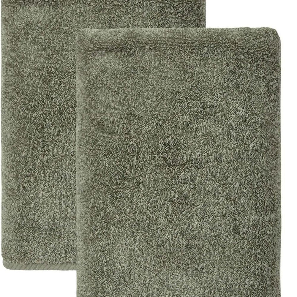 Set of Two White Turkish Cotton 27" X 54" Bath Towels