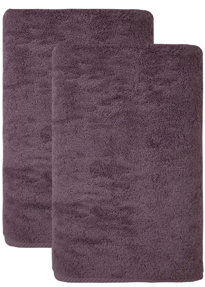 Set of Two White Turkish Cotton 40" X 70" Bath Sheet