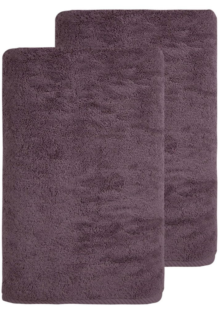 Set of Two White Turkish Cotton 40" X 70" Bath Sheet