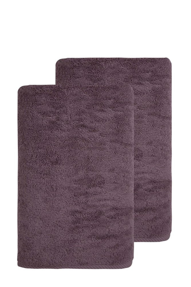 Set of Two White Turkish Cotton 27" X 54" Bath Towels