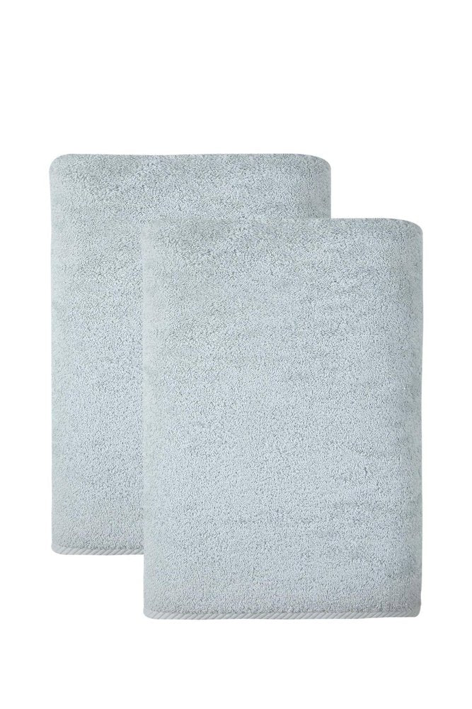 Set of Two White Turkish Cotton 40" X 70" Bath Sheet