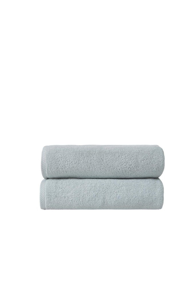 Set of Two White Turkish Cotton 27" X 54" Bath Towels