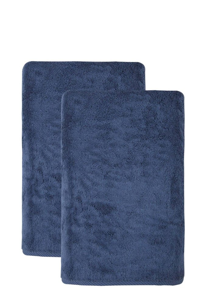 Set of Two White Turkish Cotton 27" X 54" Bath Towels