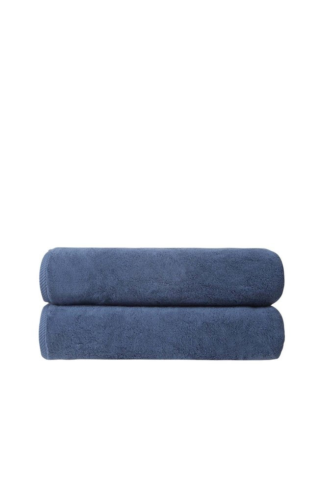 Set of Two White Turkish Cotton 27" X 54" Bath Towels