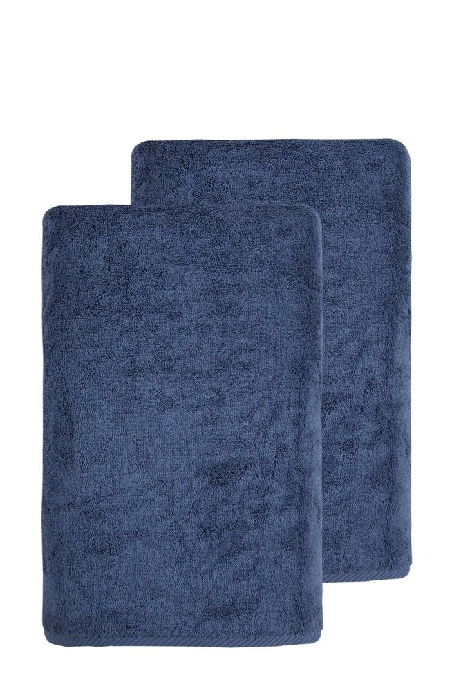 Set of Two White Turkish Cotton 27" X 54" Bath Towels