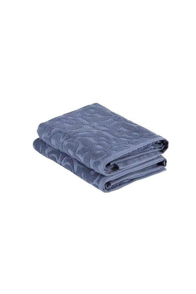 Set of Two Brown Floral Turkish Cotton 27" X 54" Bath Towels