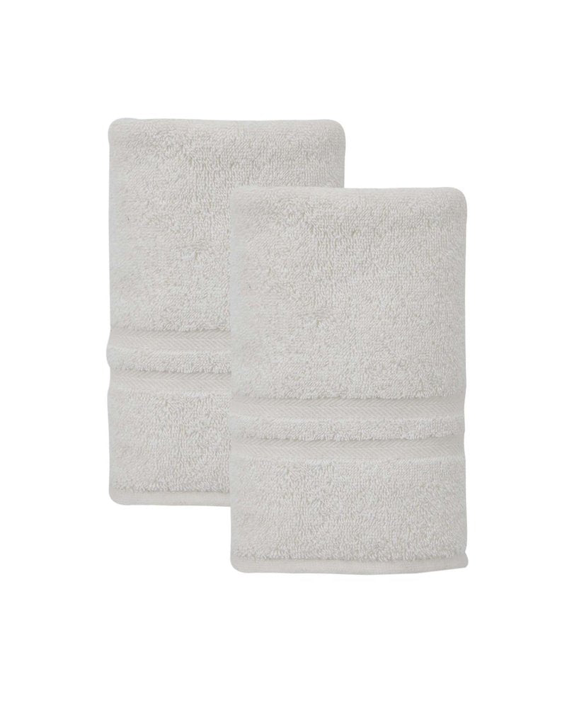 Set of Two White Turkish Cotton 16" X 30" Hand Towels