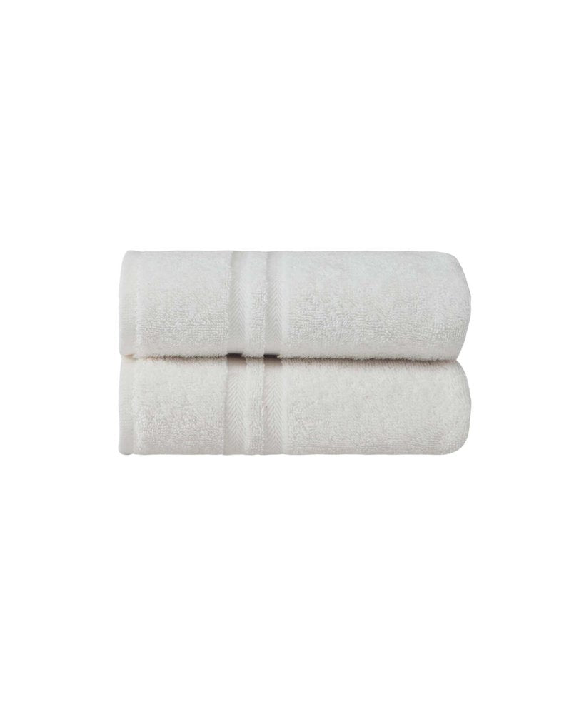 Set of Two White Turkish Cotton 16" X 30" Hand Towels