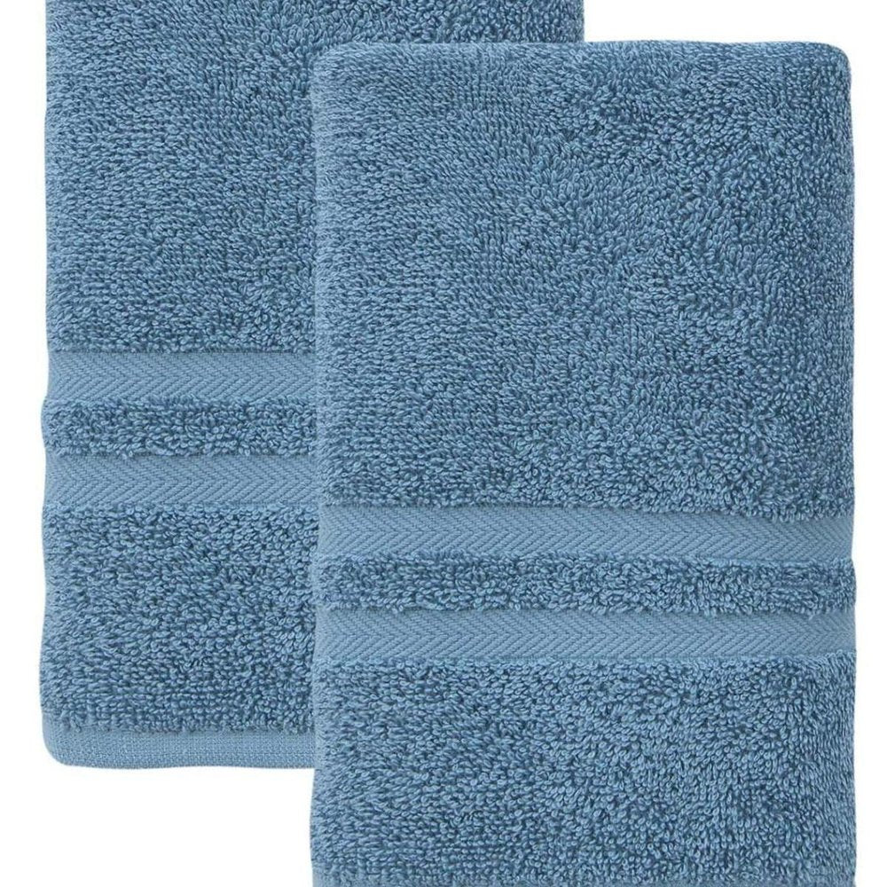 Set of Two White Turkish Cotton 16" X 30" Hand Towels