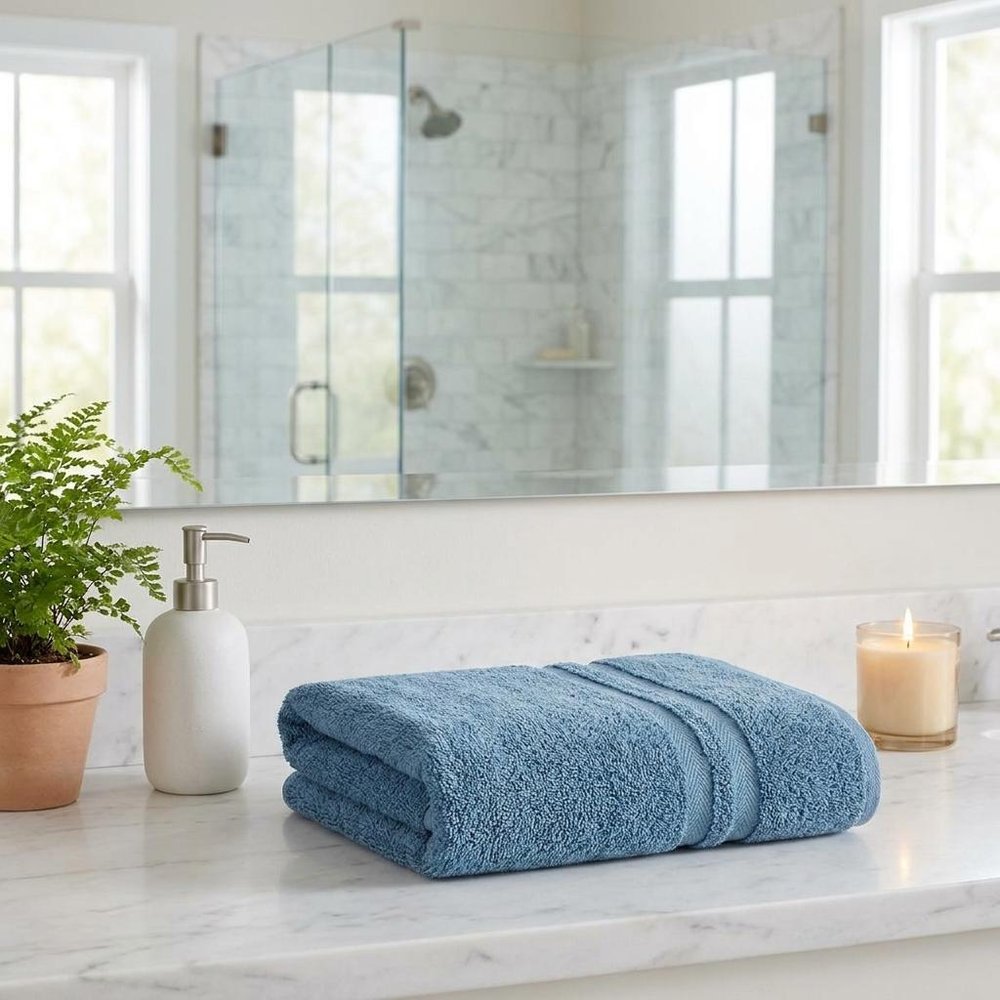 Set of Two White Turkish Cotton 16" X 30" Hand Towels