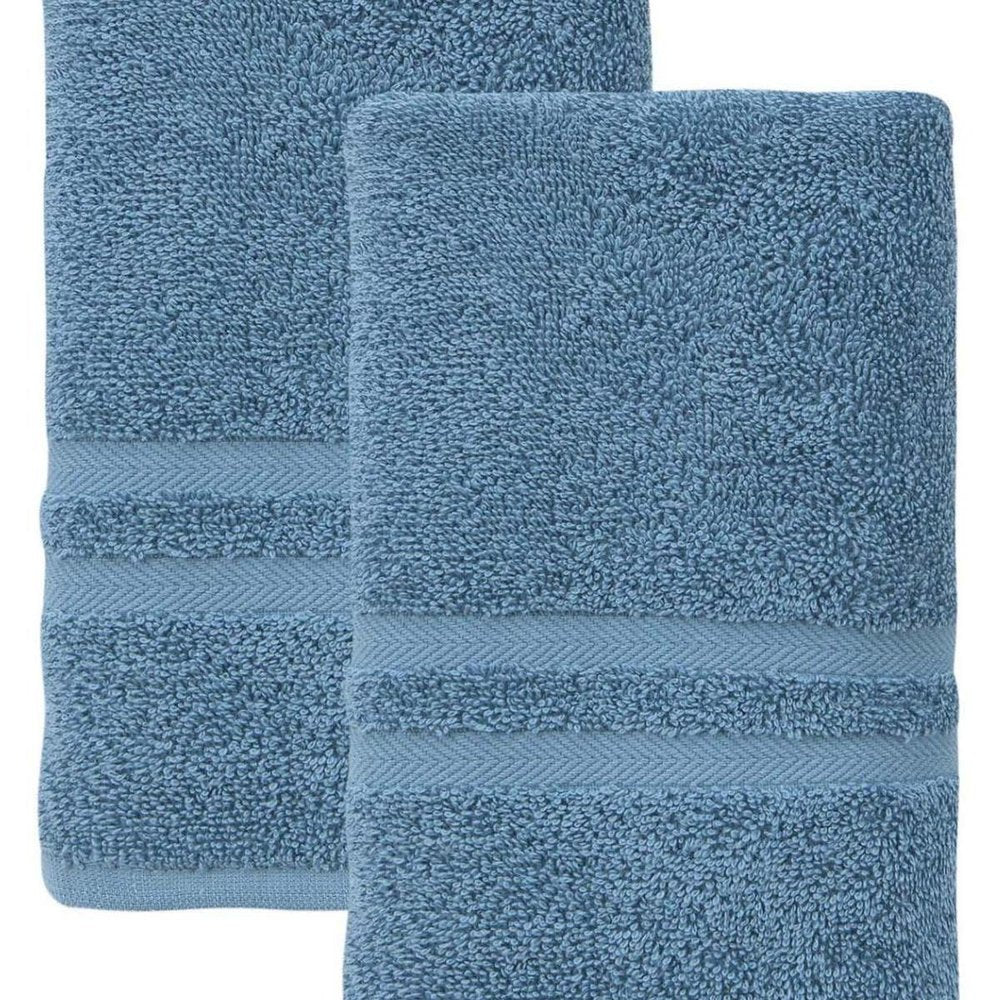 Set of Two White Turkish Cotton 16" X 30" Hand Towels
