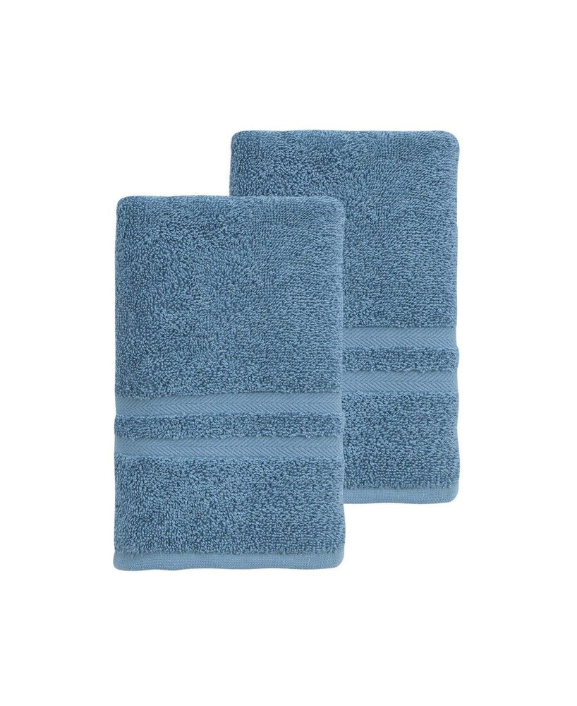 Set of Two White Turkish Cotton 16" X 30" Hand Towels