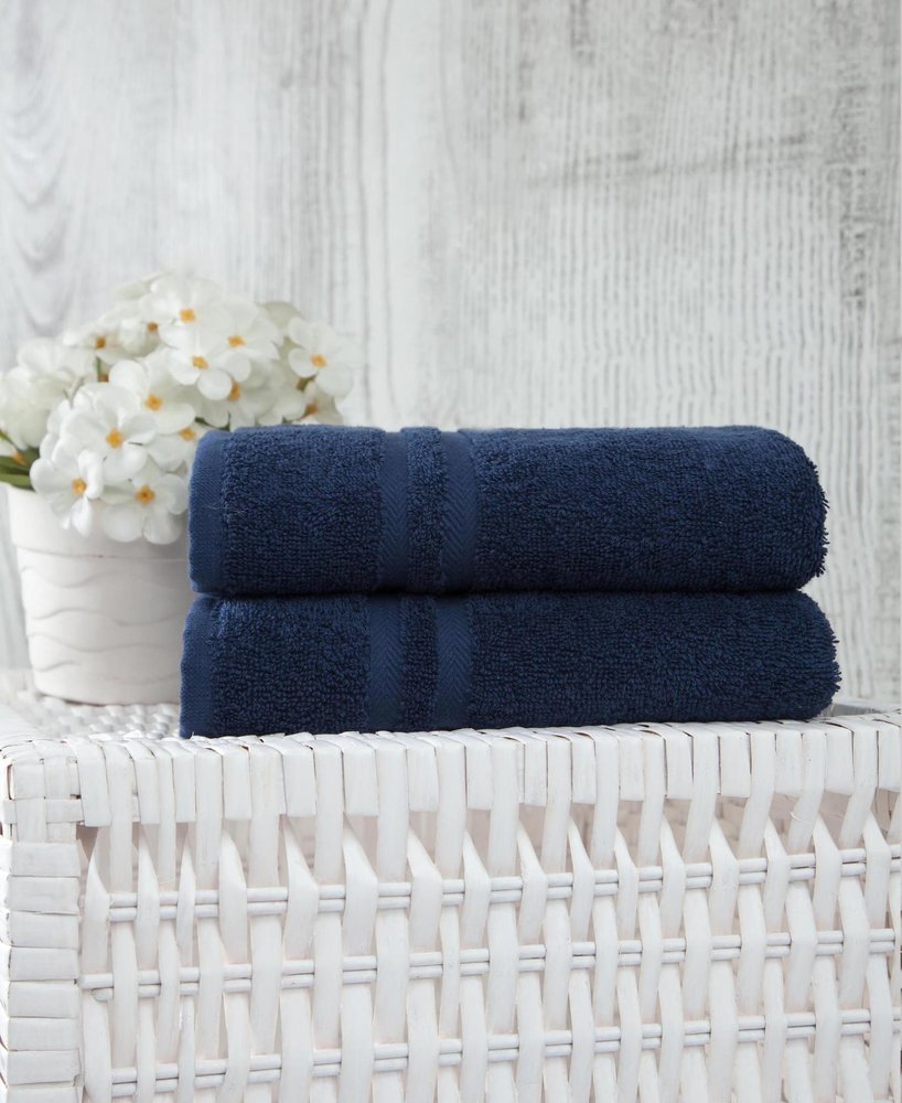 Set of Two White Turkish Cotton 16" X 30" Hand Towels