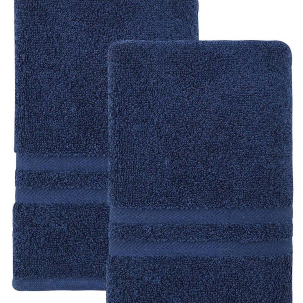 Set of Two White Turkish Cotton 16" X 30" Hand Towels