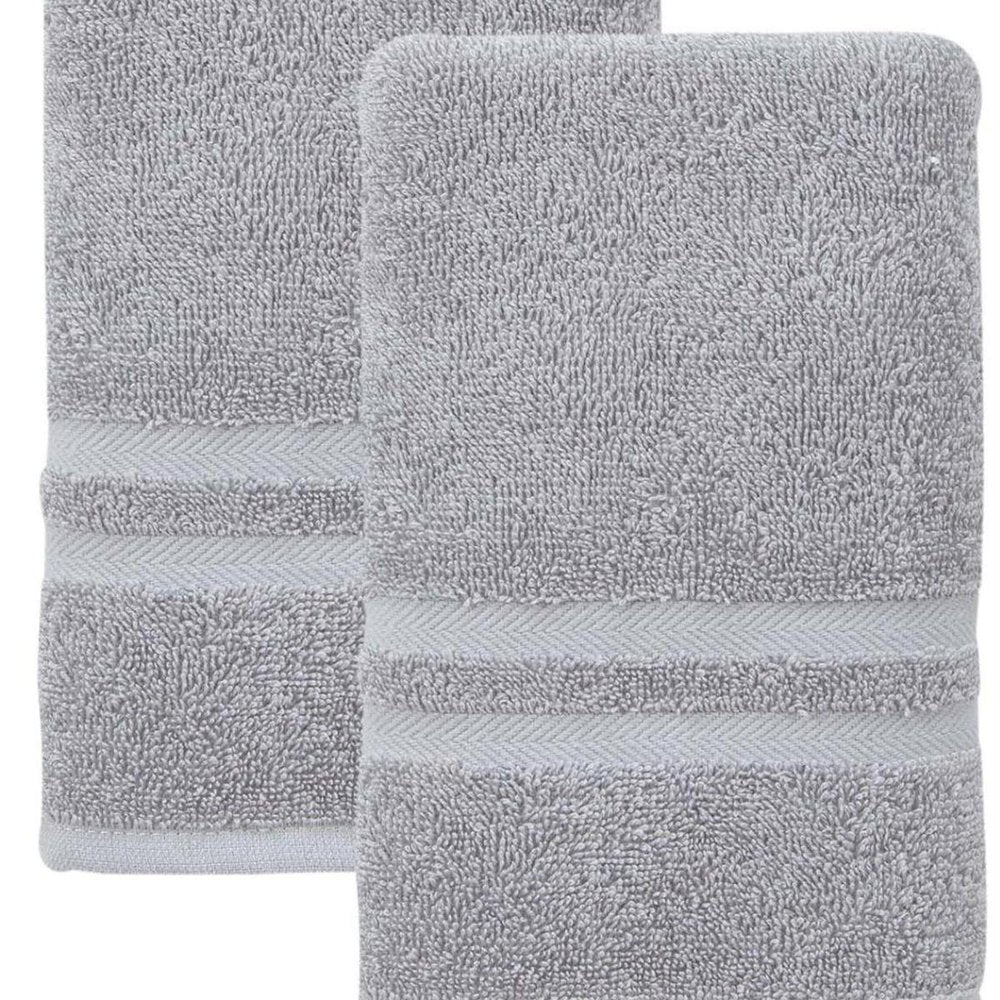 Set of Two White Turkish Cotton 16" X 30" Hand Towels