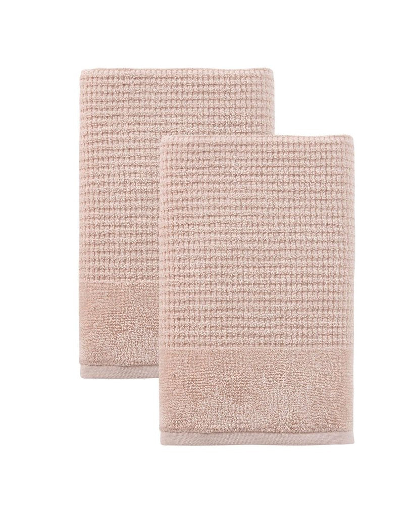 Set of Two White Polka Dots Turkish Cotton 27" X 54" Bath Towels