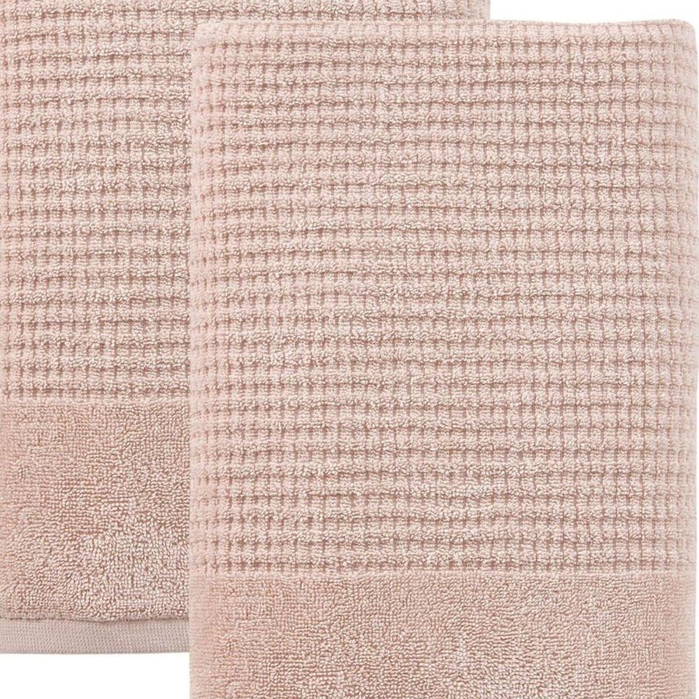 Set of Two White Polka Dots Turkish Cotton 27" X 54" Bath Towels