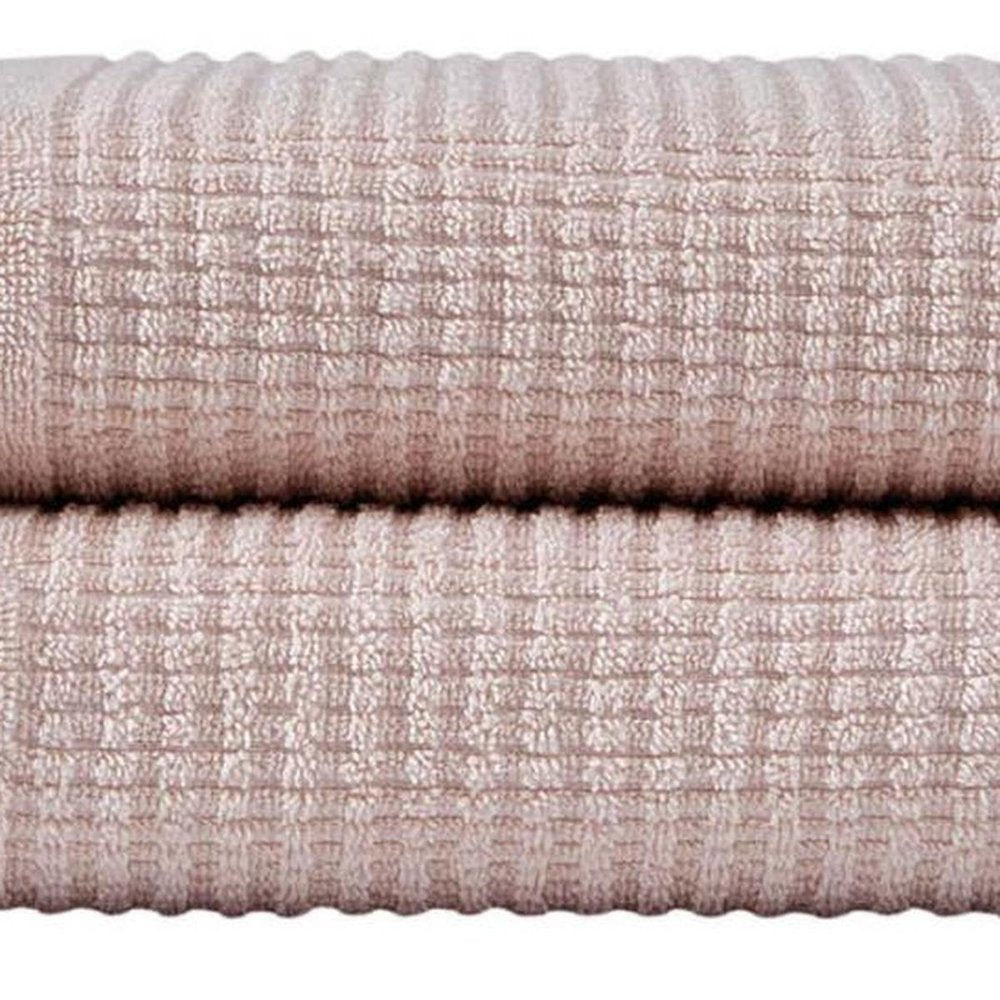 Set of Two White Polka Dots Turkish Cotton 27" X 54" Bath Towels