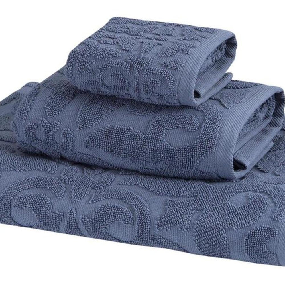 Set of Three Brown Floral Turkish Cotton Towel Set