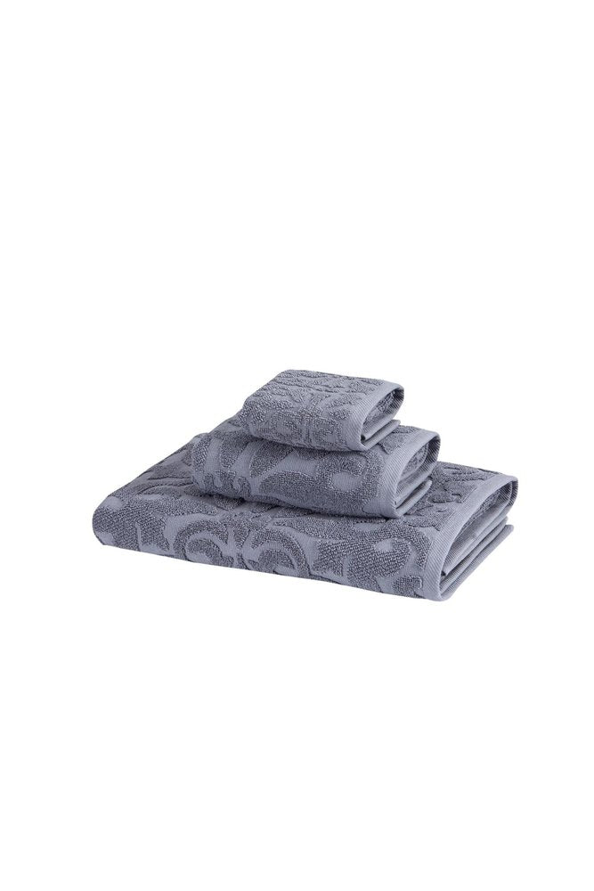 Set of Three Brown Floral Turkish Cotton Towel Set