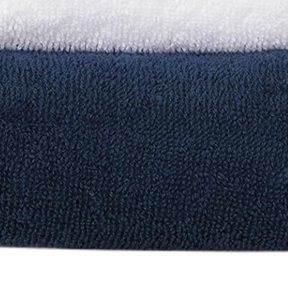 Set of Six Navy Blue Greek Key Turkish Cotton Towel Set