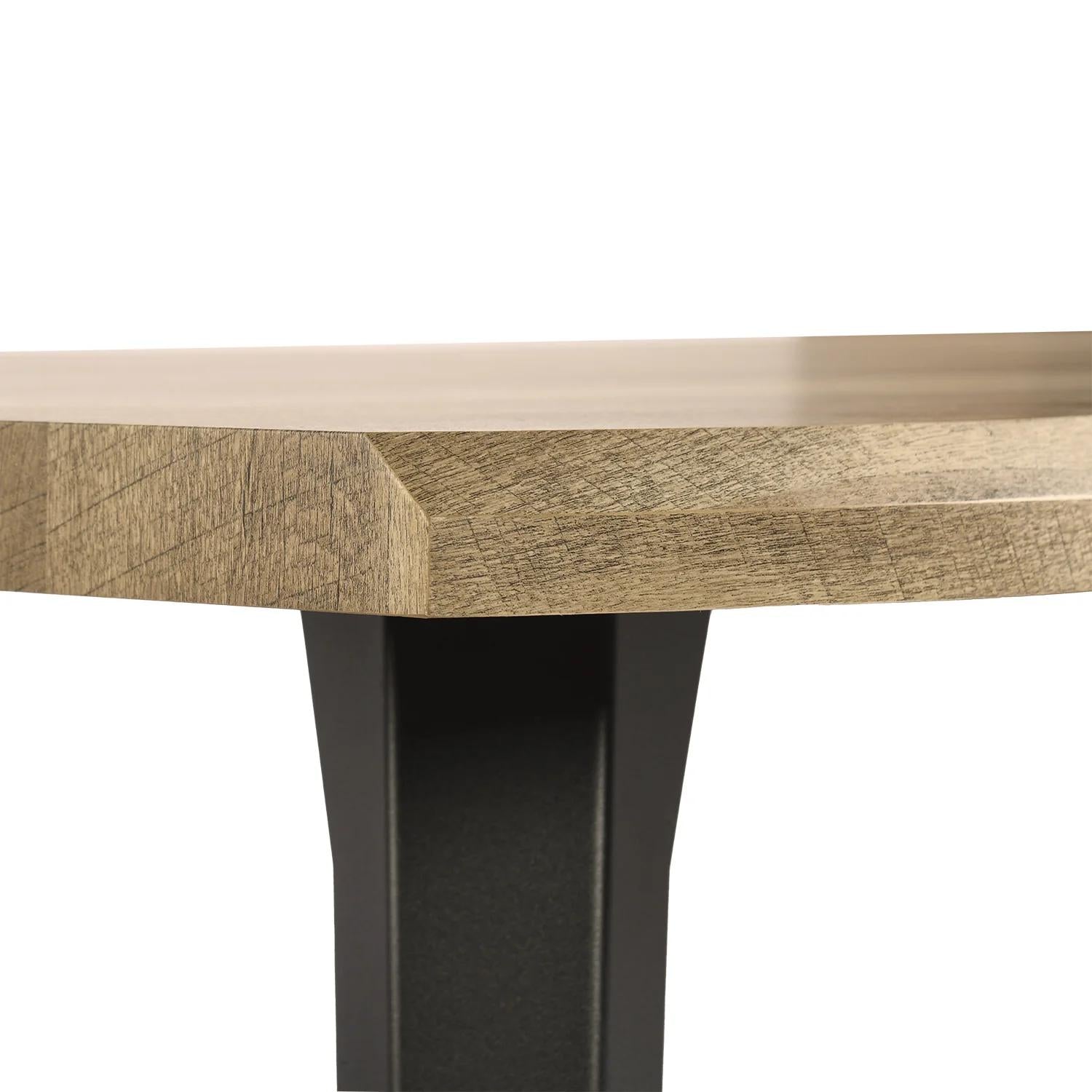 63" Natural And Black Wood And Iron Live Edge Dining Table