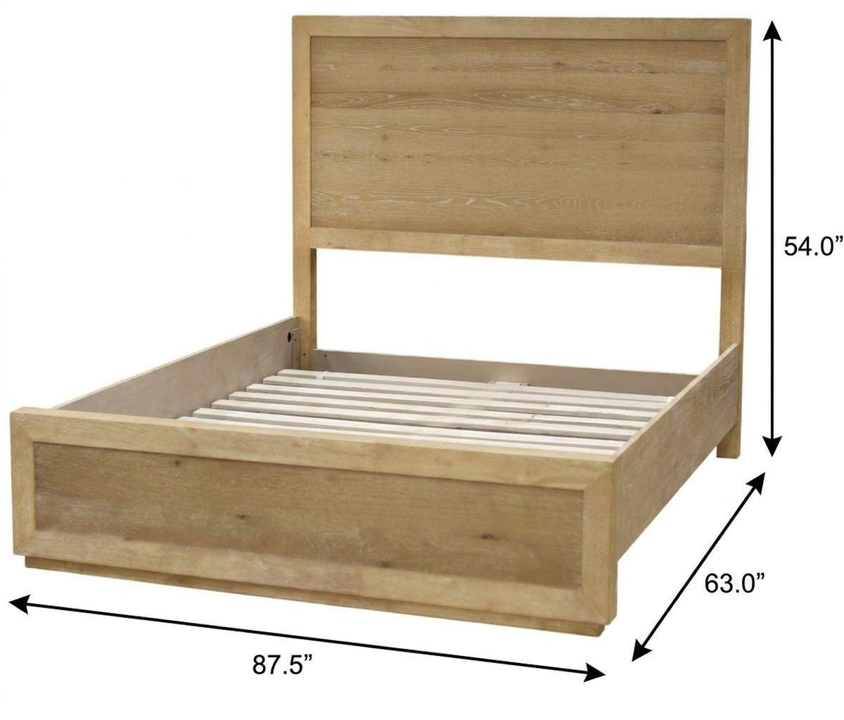 Oak Wood Queen Bed Frame