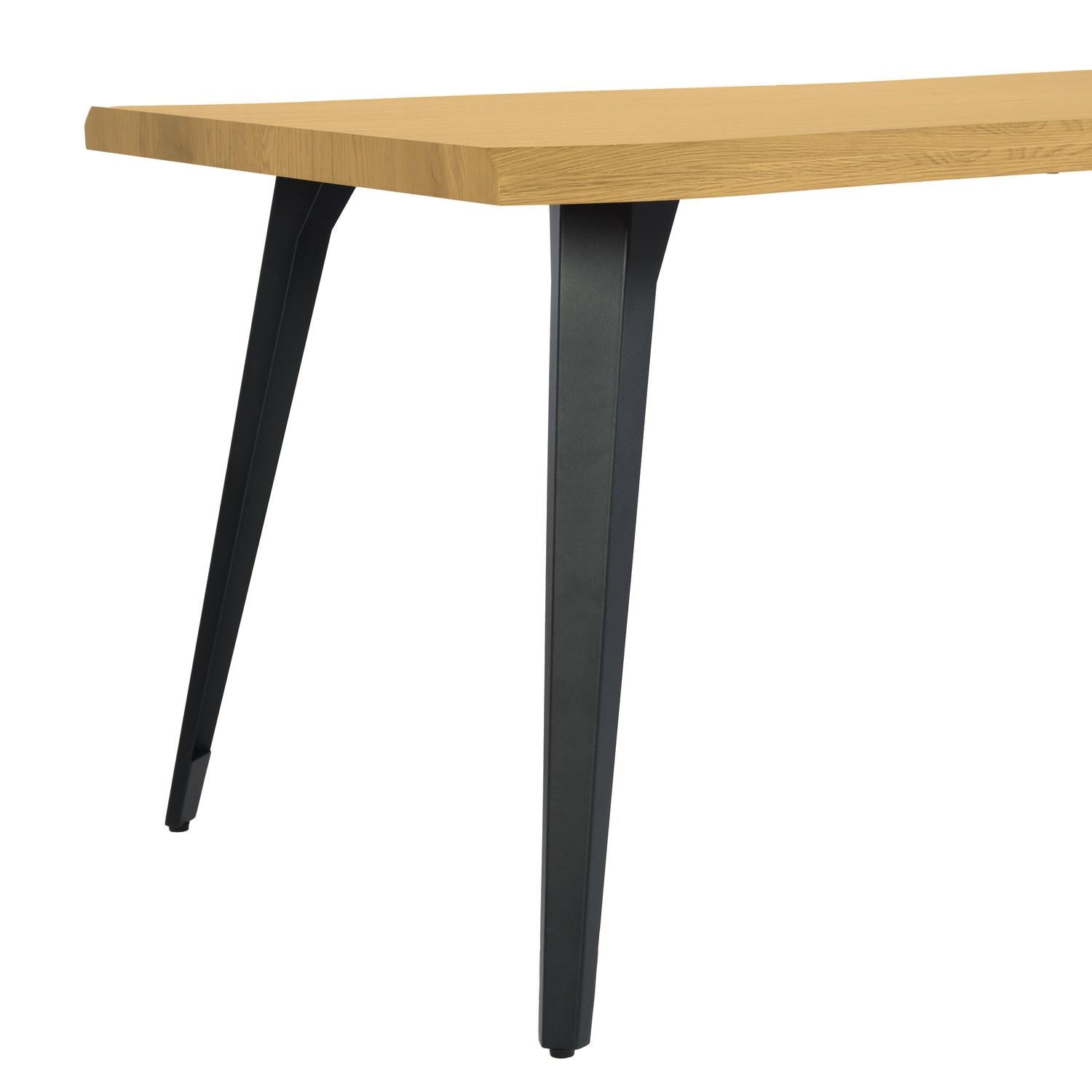 63" Natural And Black Wood And Steel Live Edge Dining Table