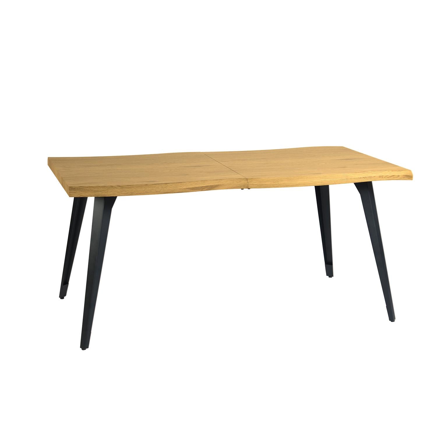 63" Natural And Black Wood And Steel Live Edge Dining Table