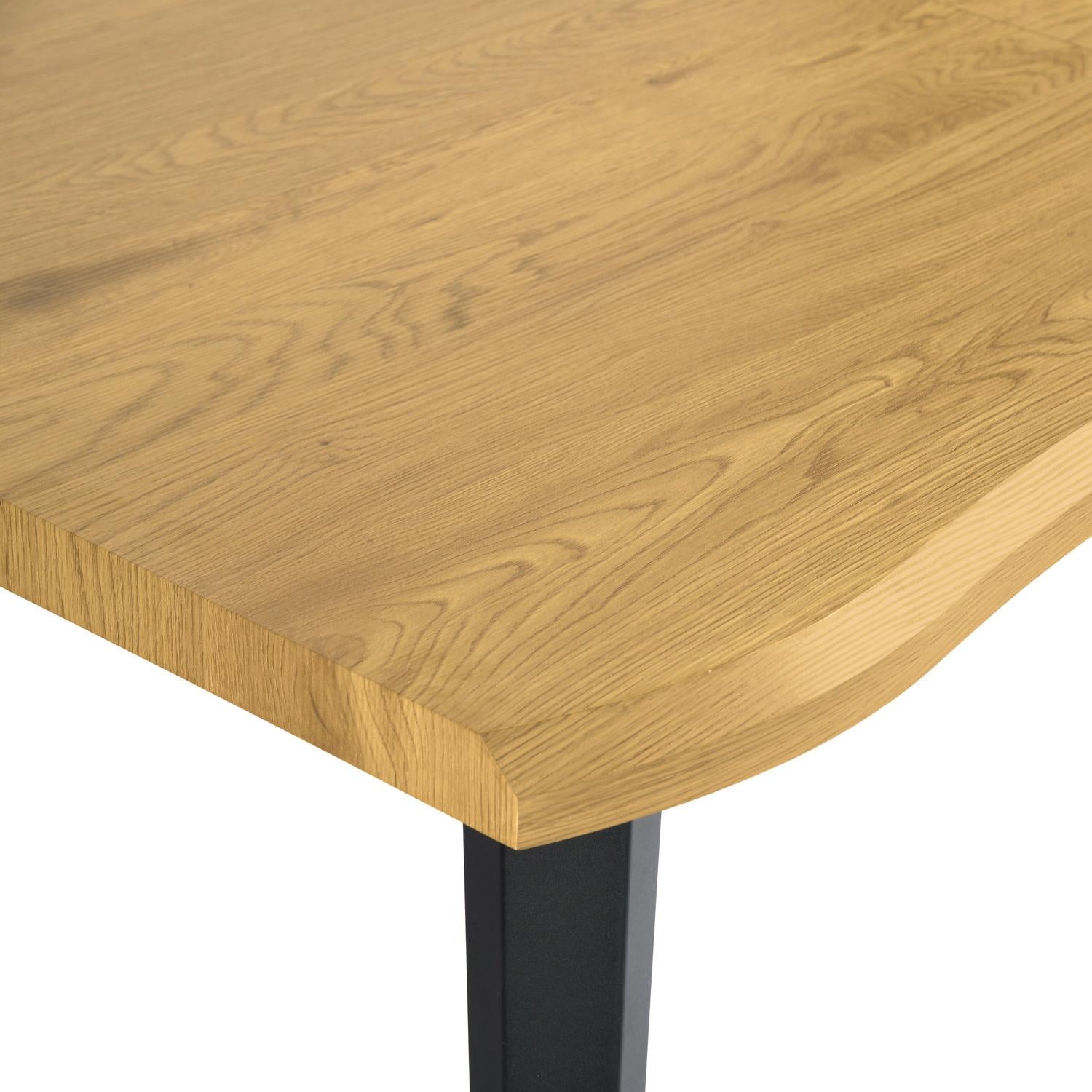 63" Natural And Black Wood And Steel Live Edge Dining Table