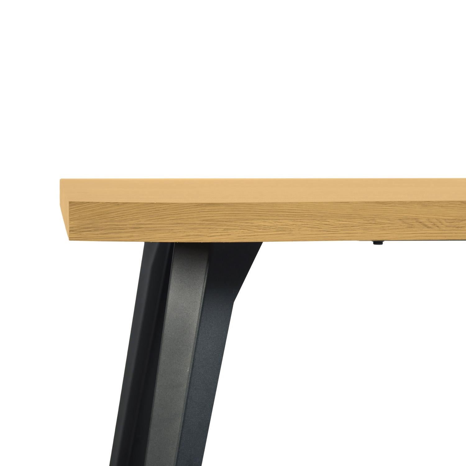 63" Natural And Black Wood And Steel Live Edge Dining Table