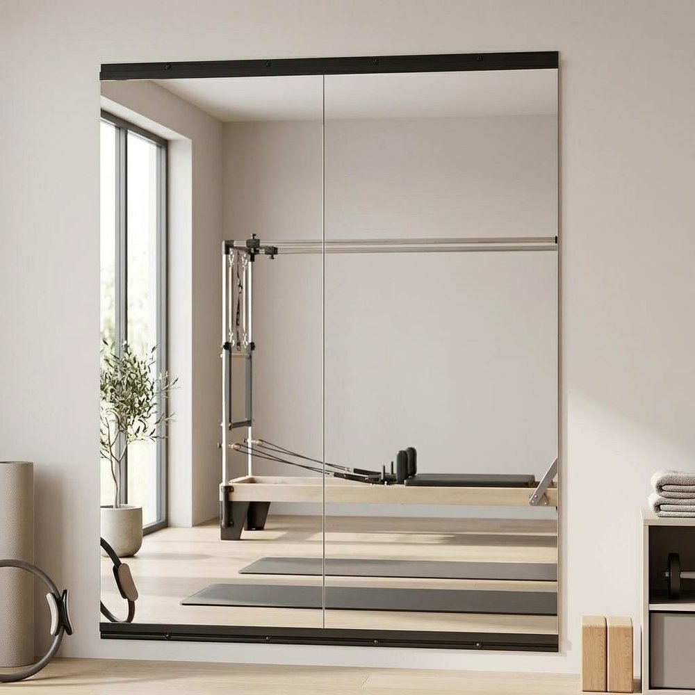Set of Two Frameless 71" x 31" Full Length Work Out Mirrors