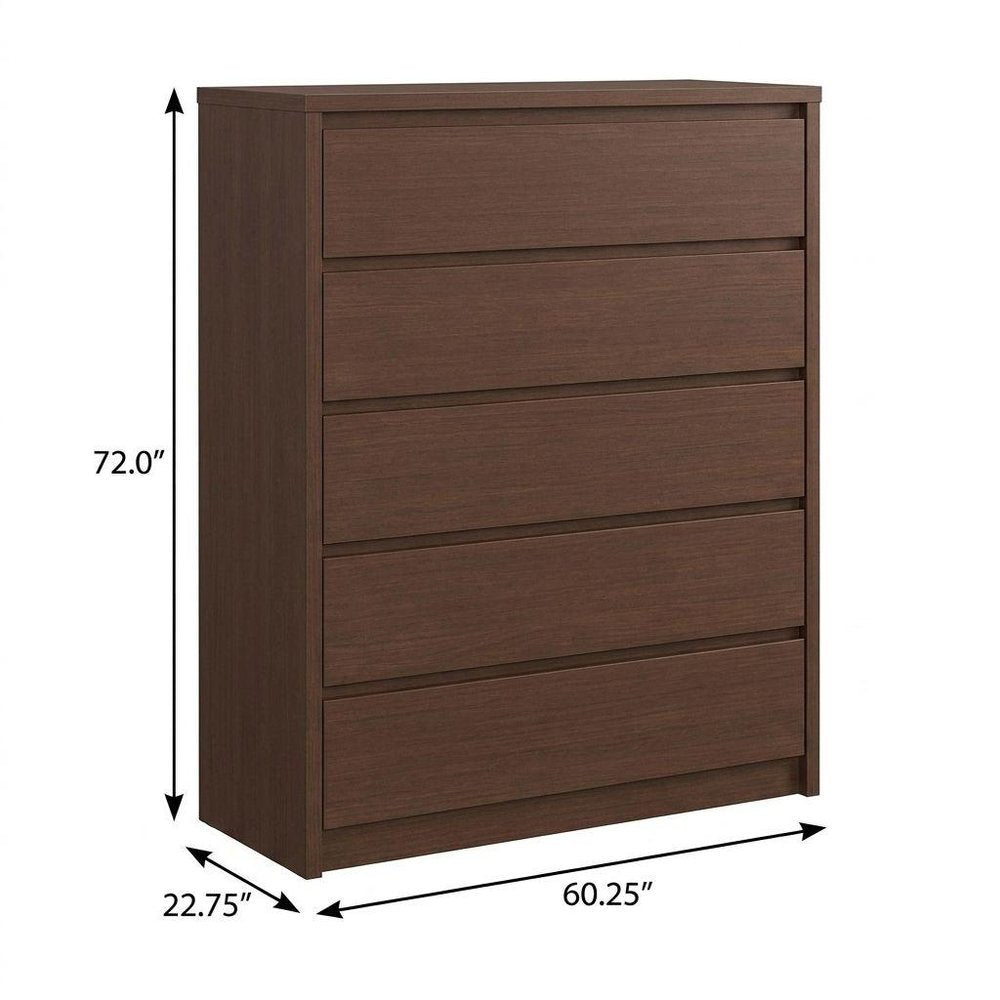 72" Coffee Solid Wood Four Door Three Drawer Combo Dresser