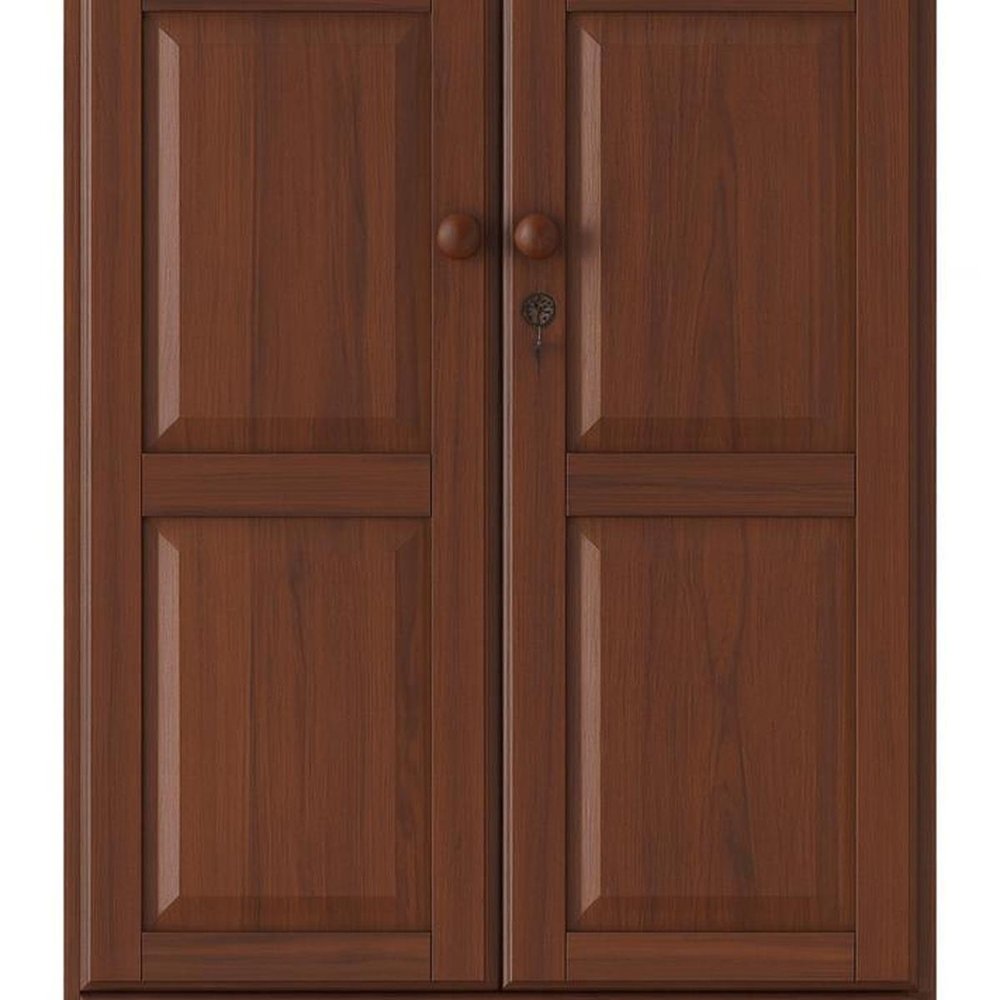 72" Coffee Solid Wood Two Door Single Drawer Combo Dresser