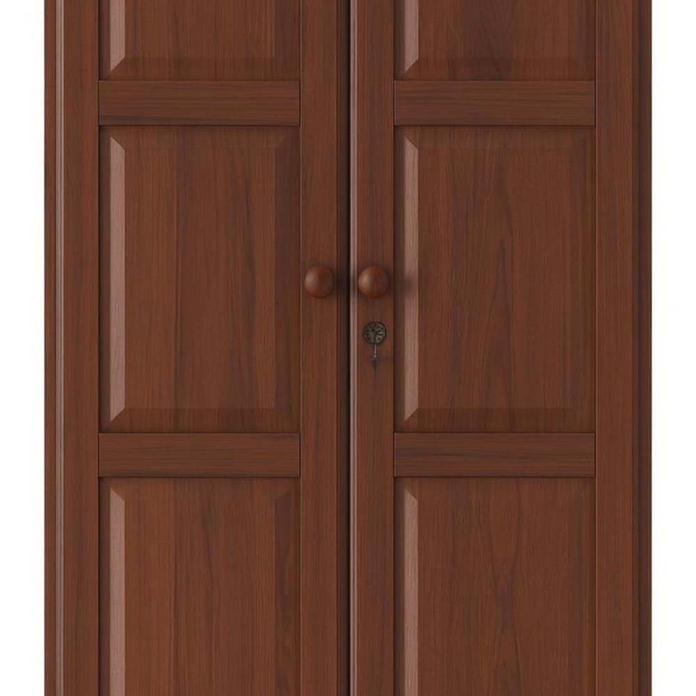 72" Coffee Solid Wood Two Door Single Drawer Combo Dresser
