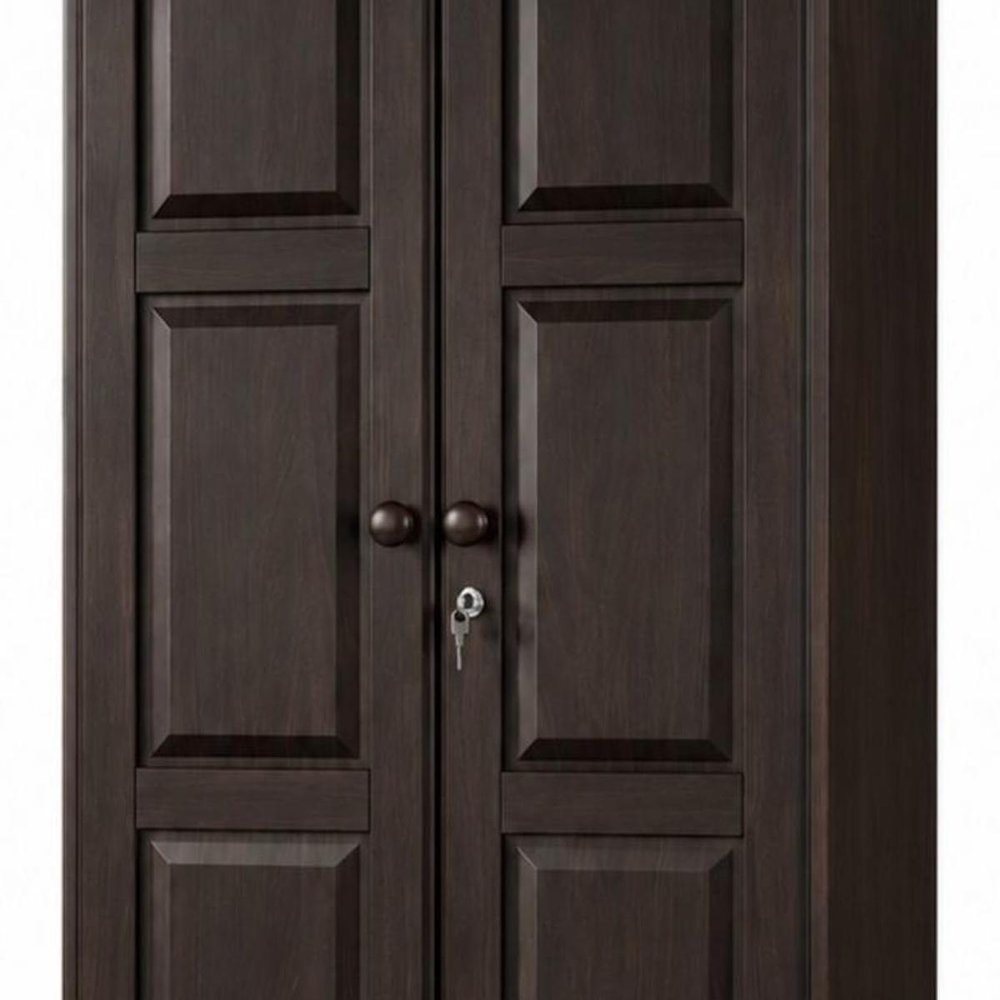 72" Coffee Solid Wood Two Door Single Drawer Combo Dresser