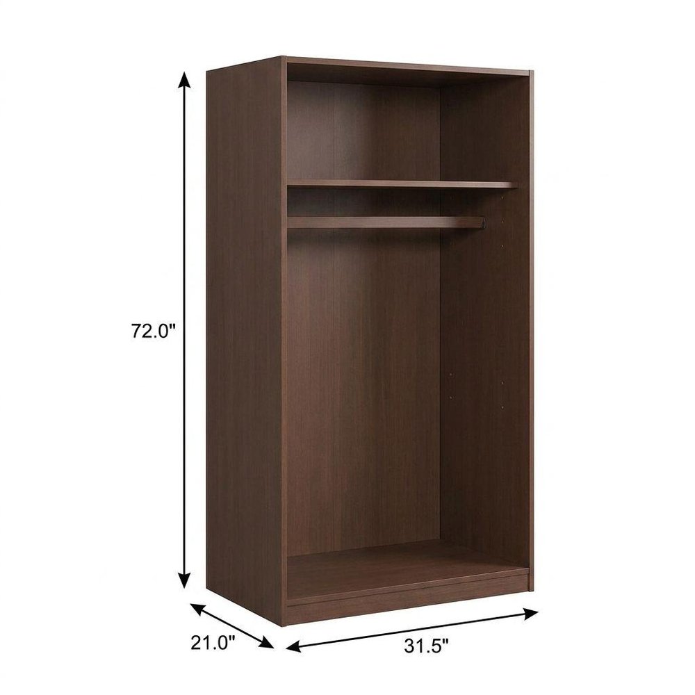 72" Coffee Solid Wood Two Door Single Drawer Combo Dresser