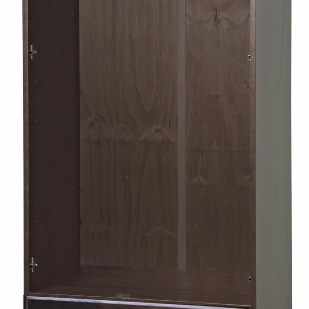 72" Coffee Solid Wood Two Door Single Drawer Combo Dresser