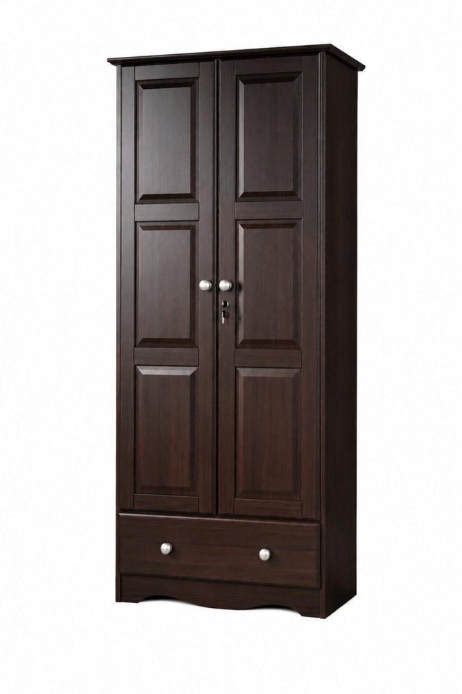 72" Coffee Solid Wood Two Door Single Drawer Combo Dresser