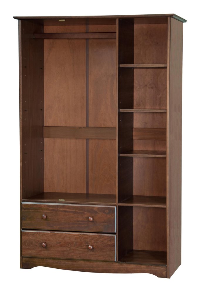 72" Coffee Solid Wood Three Door Two Drawer Combo Dresser