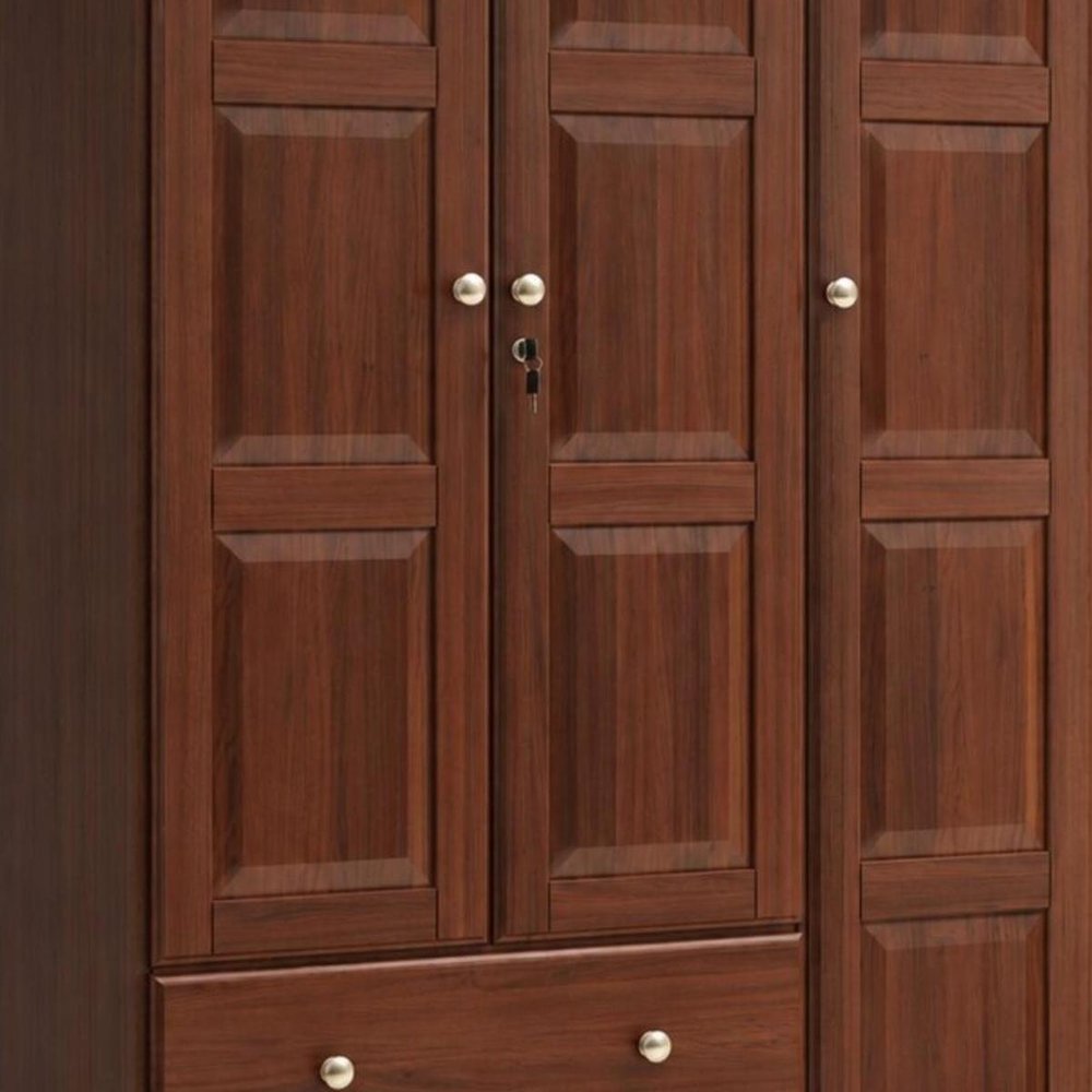 72" Coffee Solid Wood Three Door Two Drawer Combo Dresser