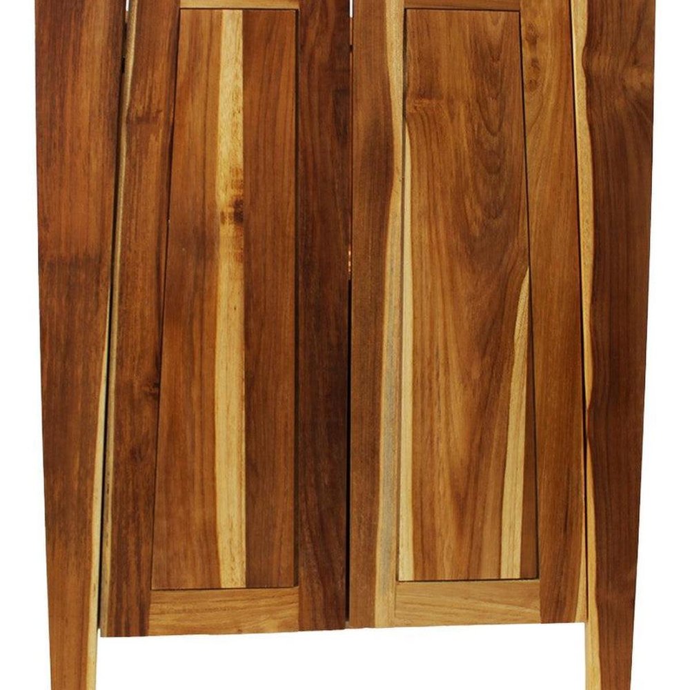24" Light Brown Solid Wood Freestanding Double Door Bathroom Vanity