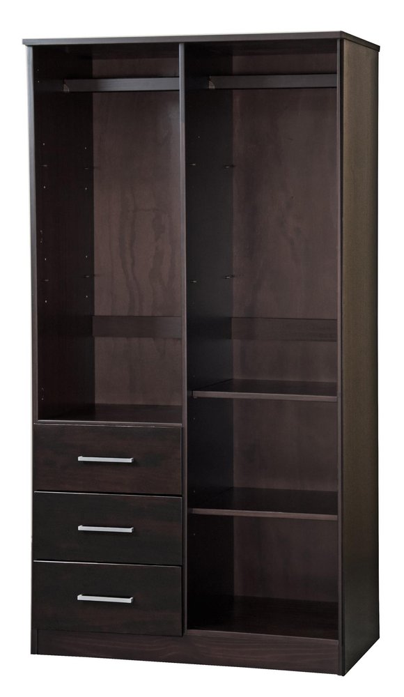 72" White Solid Wood Two Door Three Drawer Combo Dresser