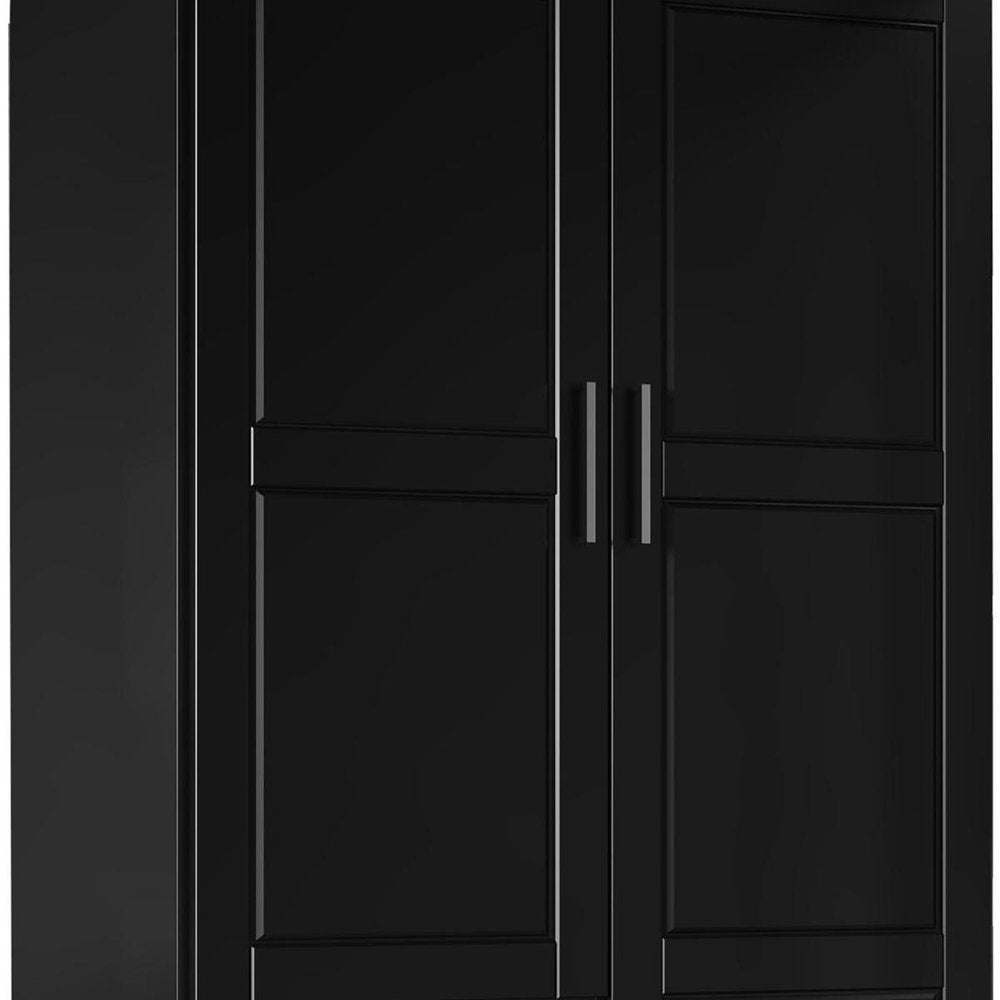 72" White Solid Wood Two Door Three Drawer Combo Dresser