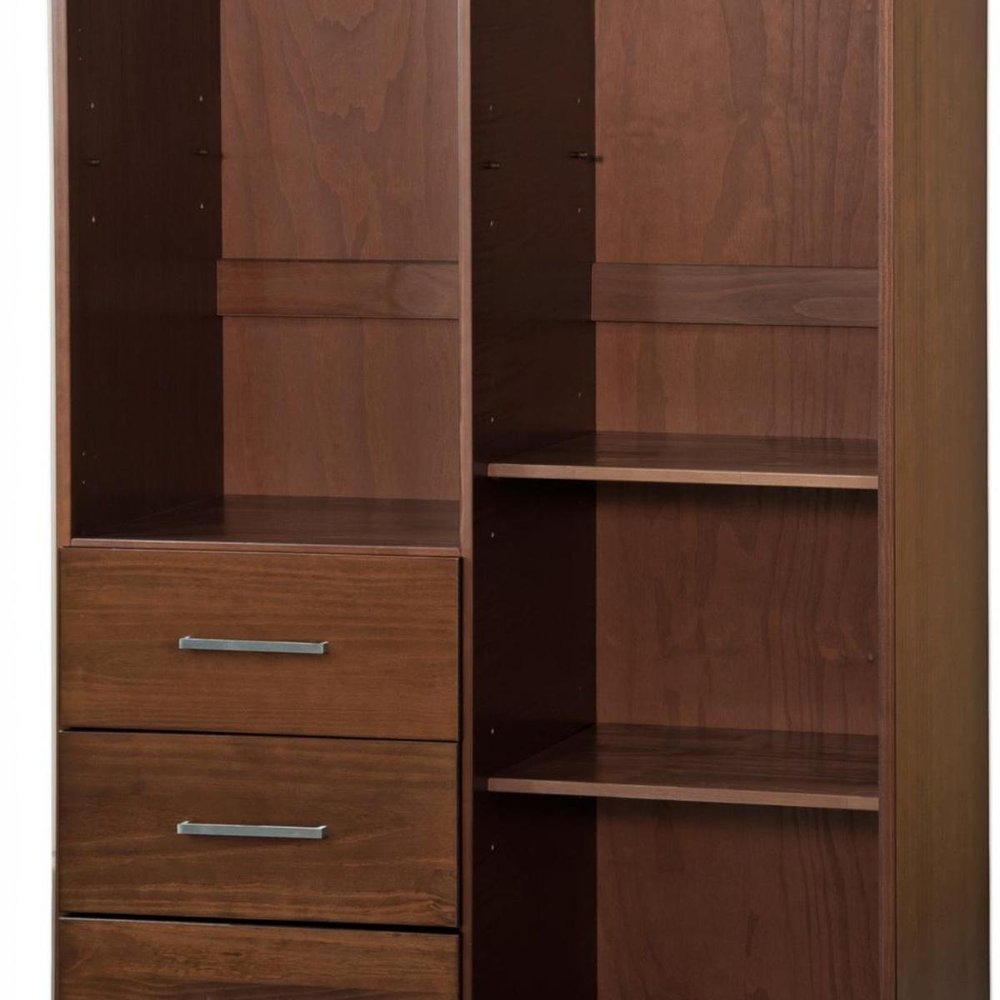 72" White Solid Wood Mirrored Two Door Three Drawer Combo Dresser