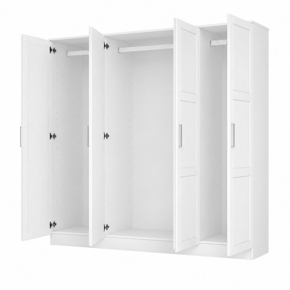 72" Gray Solid Wood Mirrored Four Door Combo Dresser