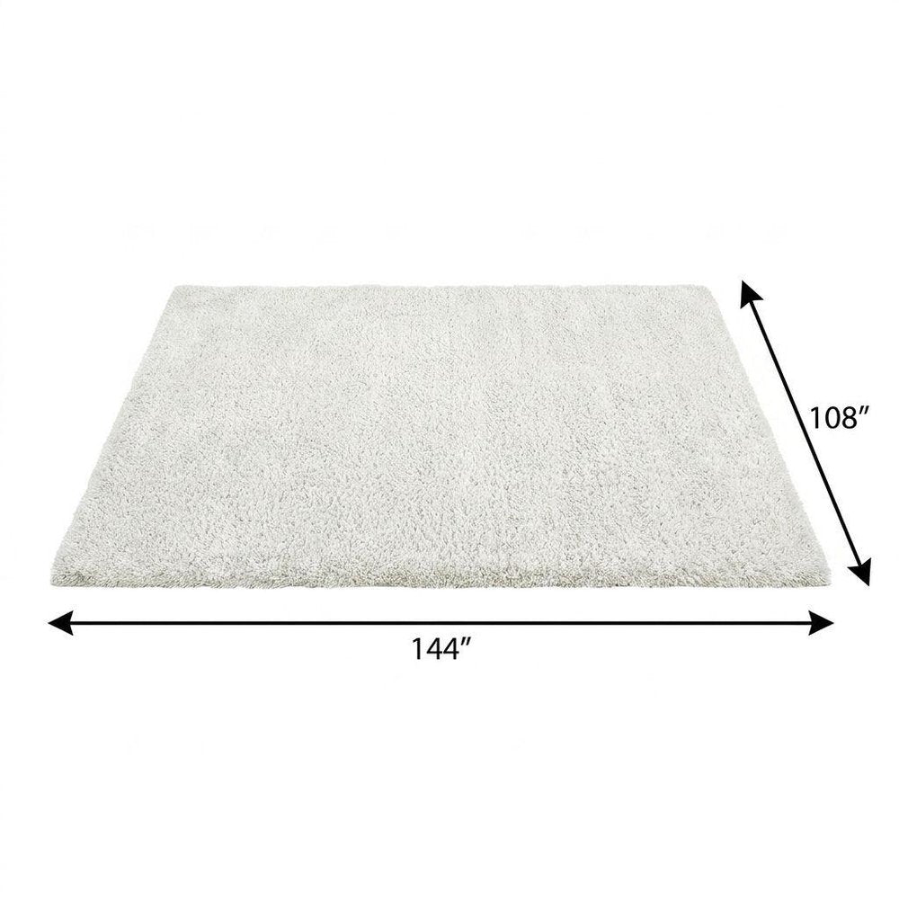 9' X 12' Yellow And Ivory Floral Shag Washable Area Rug With UV Protection