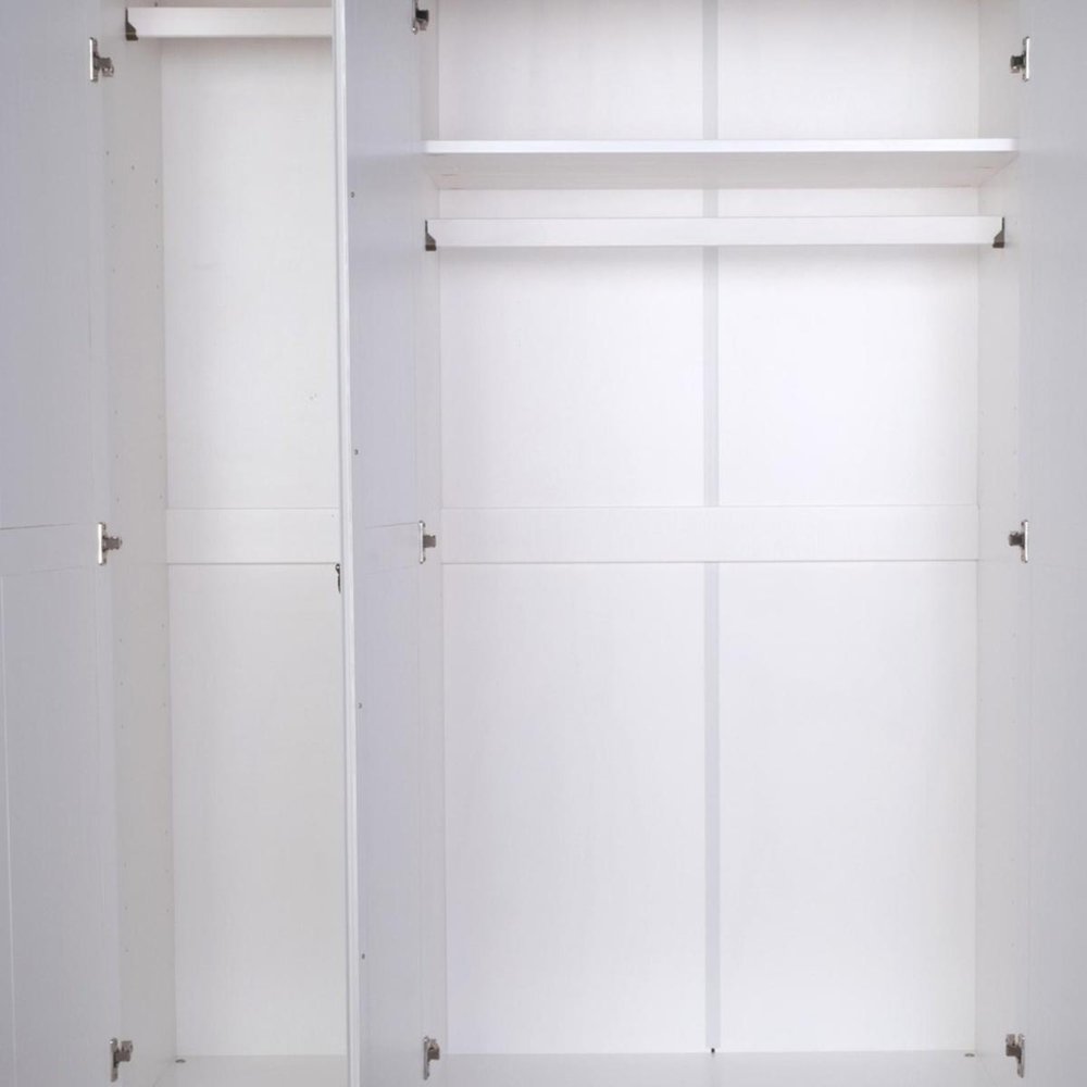 74" White Solid Wood Three Door Combo Dresser