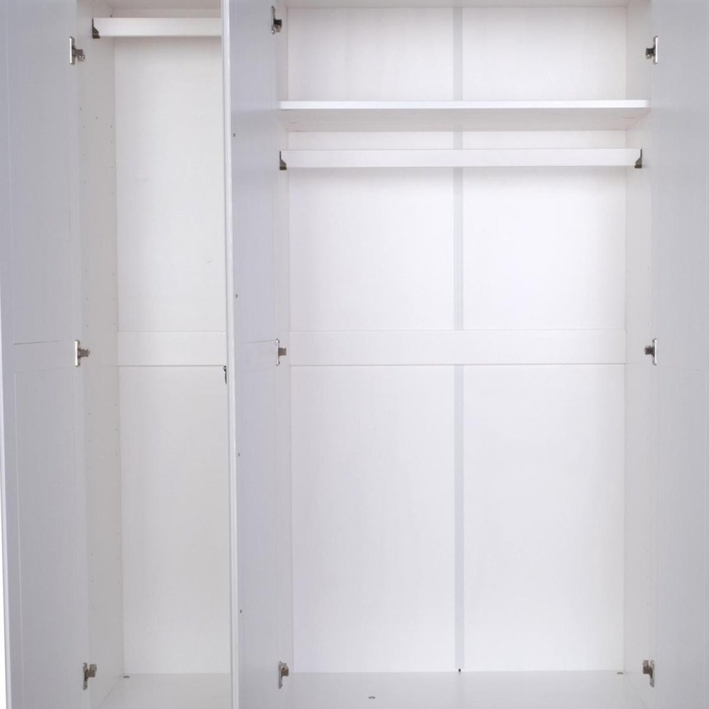 74" White Solid Wood Three Door Combo Dresser